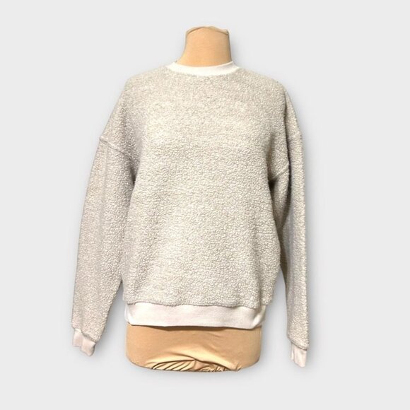 Outdoor Voices MegaFleece Crewneck Sweatshirt S Oatmeal Beige Sherpa Pullover - Picture 2 of 9